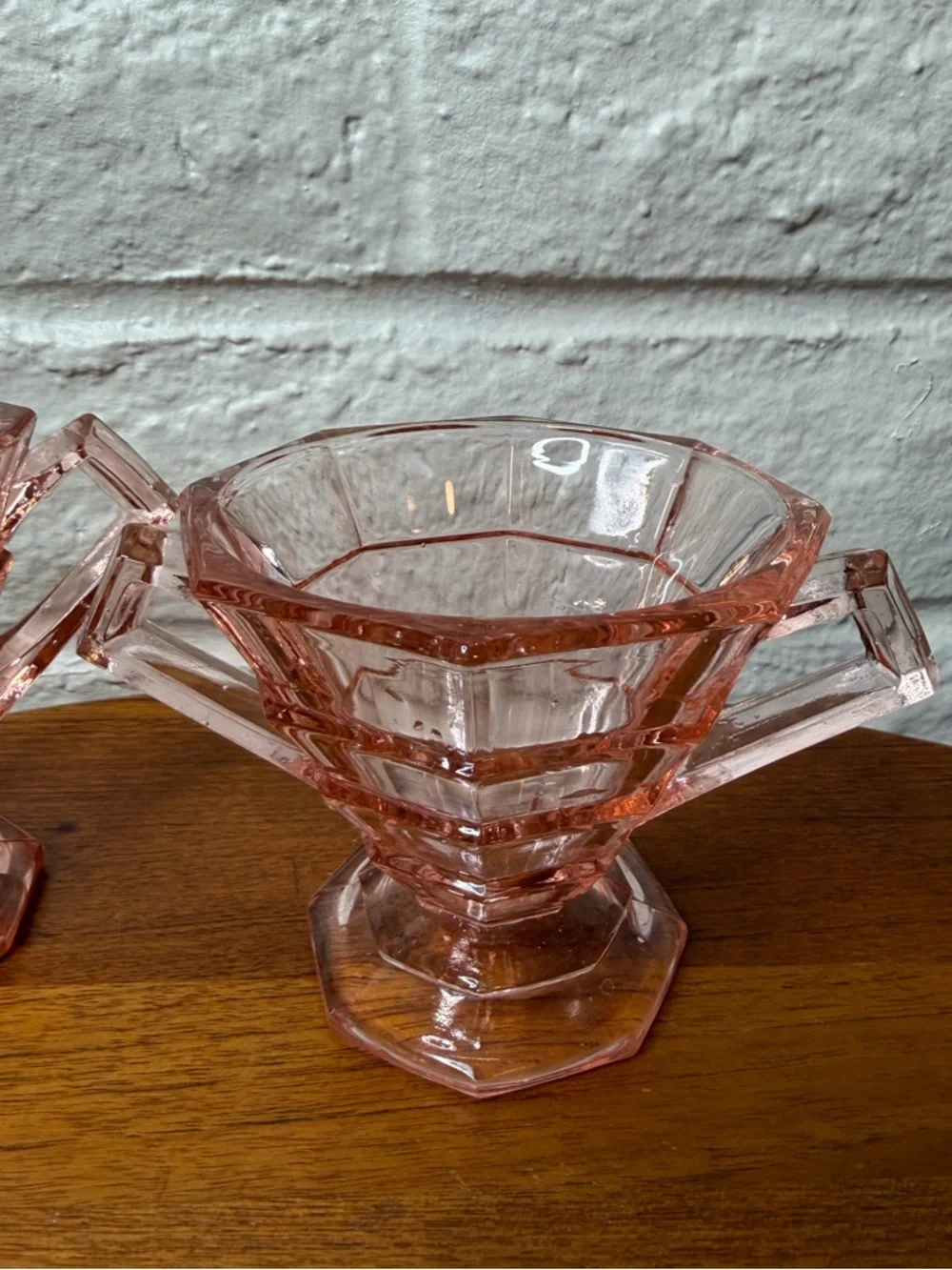 Vintage Indiana Glass Tea Room 1920 Pink Depression Glass Creamer & Sugar Bowl